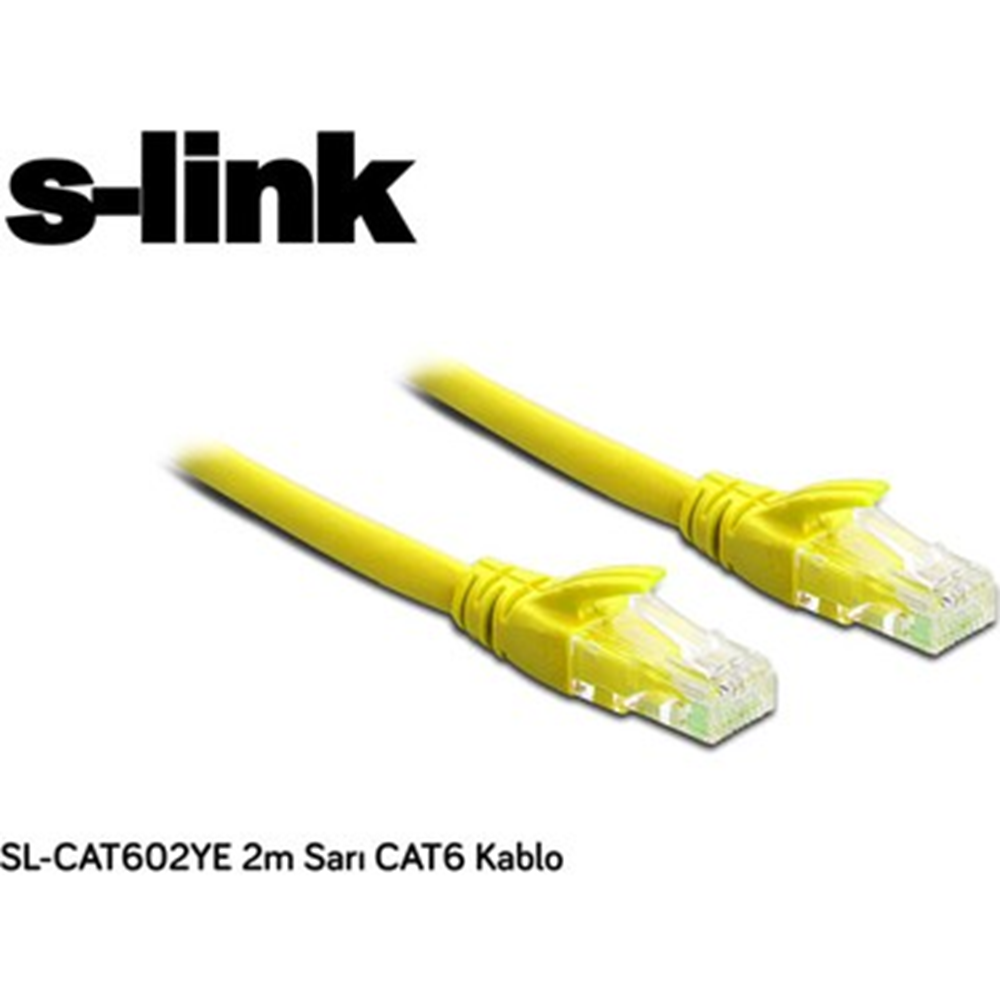 S-Link SL-CAT602YE Cat6 2m Sarı Kablo