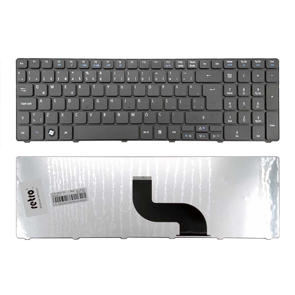 Retro NBKL470 Acer Aspire 5536, 5738, 5810T Notebook Klavyesi - Siyah - TR