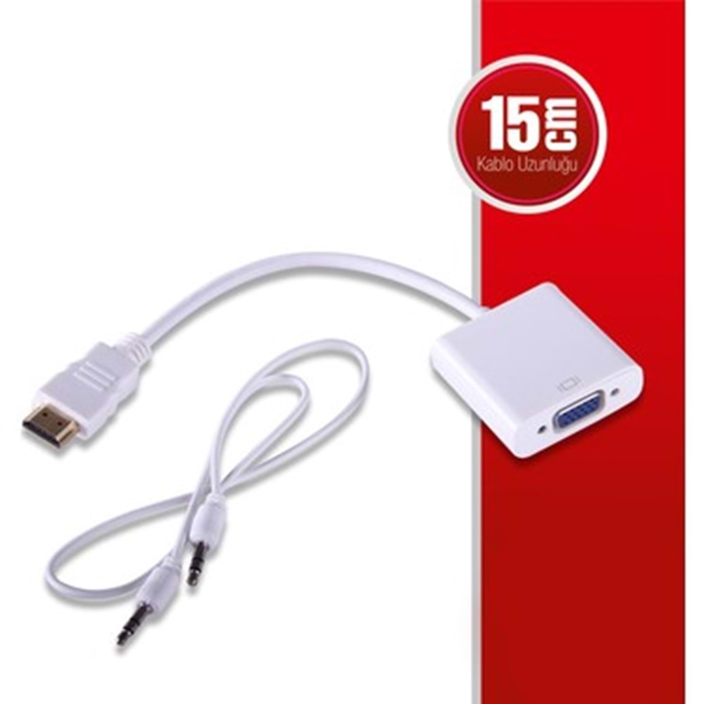 Qport Q-HD-VGJ HDMI to VGA Sesli Çevirici