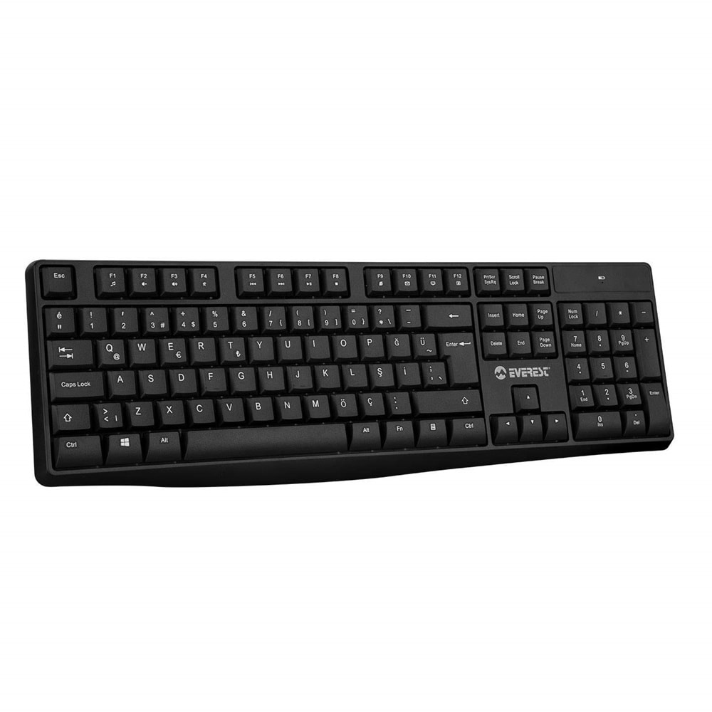 Everest KM-7500 Siyah Kablosuz Q Multimedya USB Klavye + Mouse Set