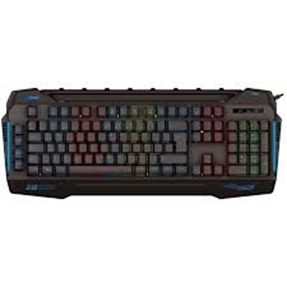 Rampage KB-R63 STAGE Siyah 4 Makro Fonksiyon Sese Duyarlı Işıklı Rainbow Q USB +Ses Mik Çıkışlı Oyuncu Klavyesi