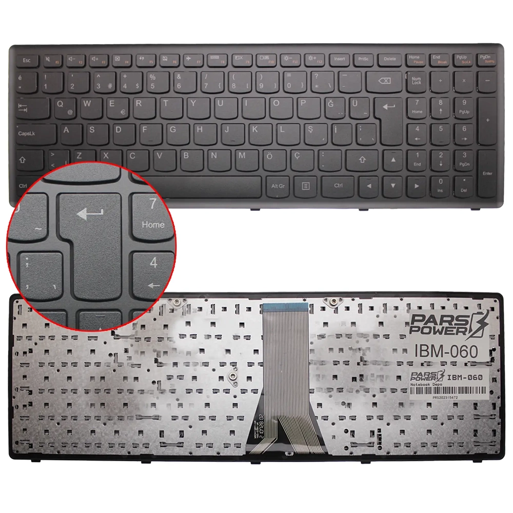 Retro NBKL401 Lenovo Ideapad Z510 Uyumlu Notebook Klavyesi - Siyah - TR