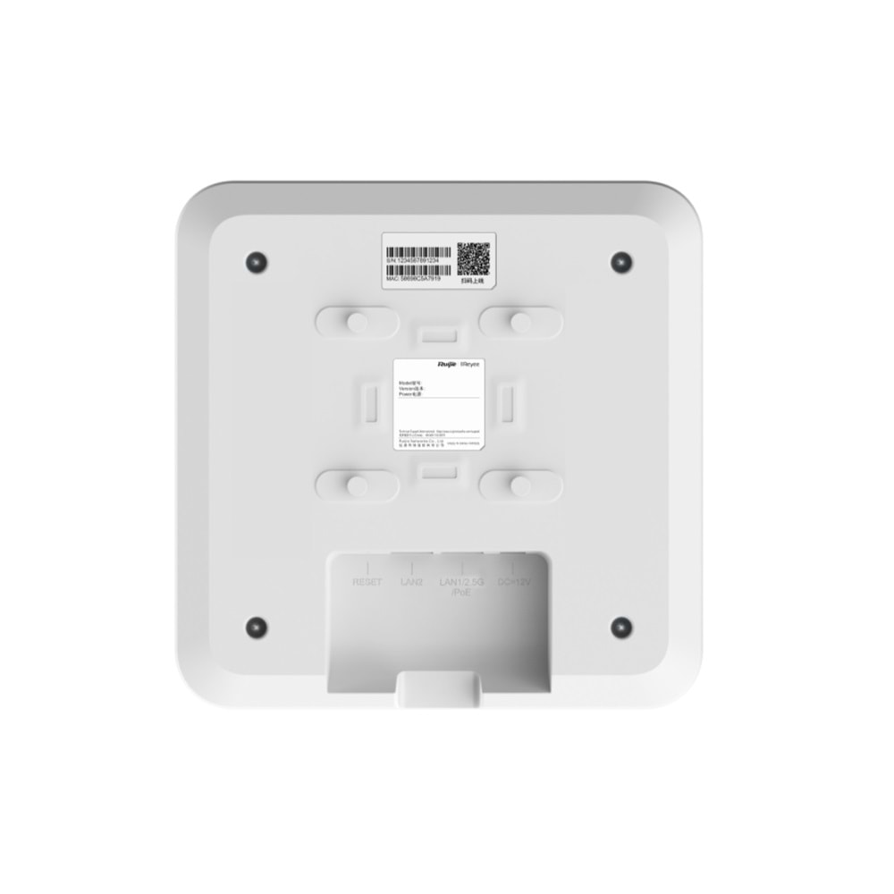 Ruijie RG-RAP2260(G) AX1800 Wi-Fi 6 2Port 2,4G 2x2MIMO 5G 2x2MIMO 23DBM 2,4Ghz & 5Ghz PoE Adaptörsüz Indoor Access Point