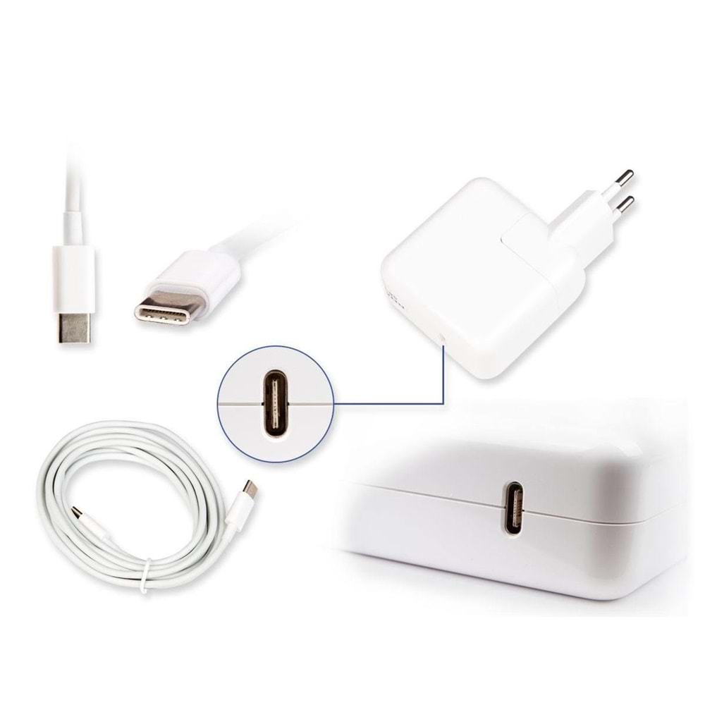 Retro RNA-AP11 Apple MacBook 30W 5V-3A/9V-3A/15V-2A/20V-1,5A Type-C PD Adaptör