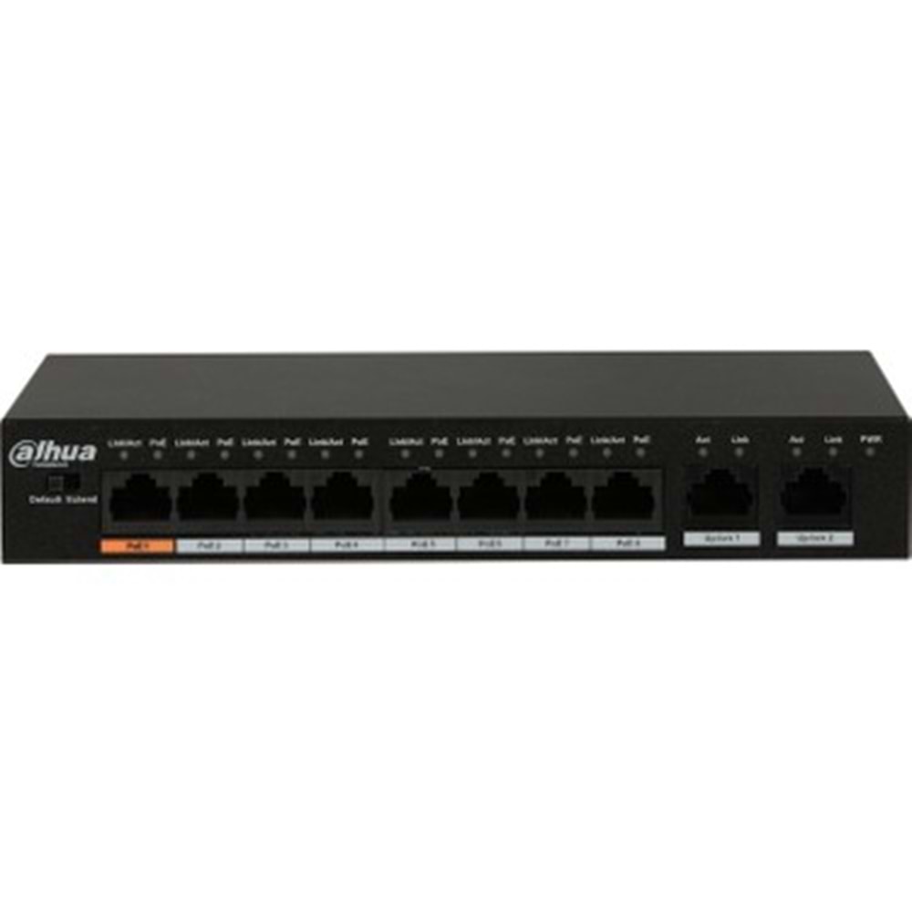 Dahua PFS3010-8ET-96 8Port 10/100 Poe 2xUplink 10/100/1000 96W Poe Switch