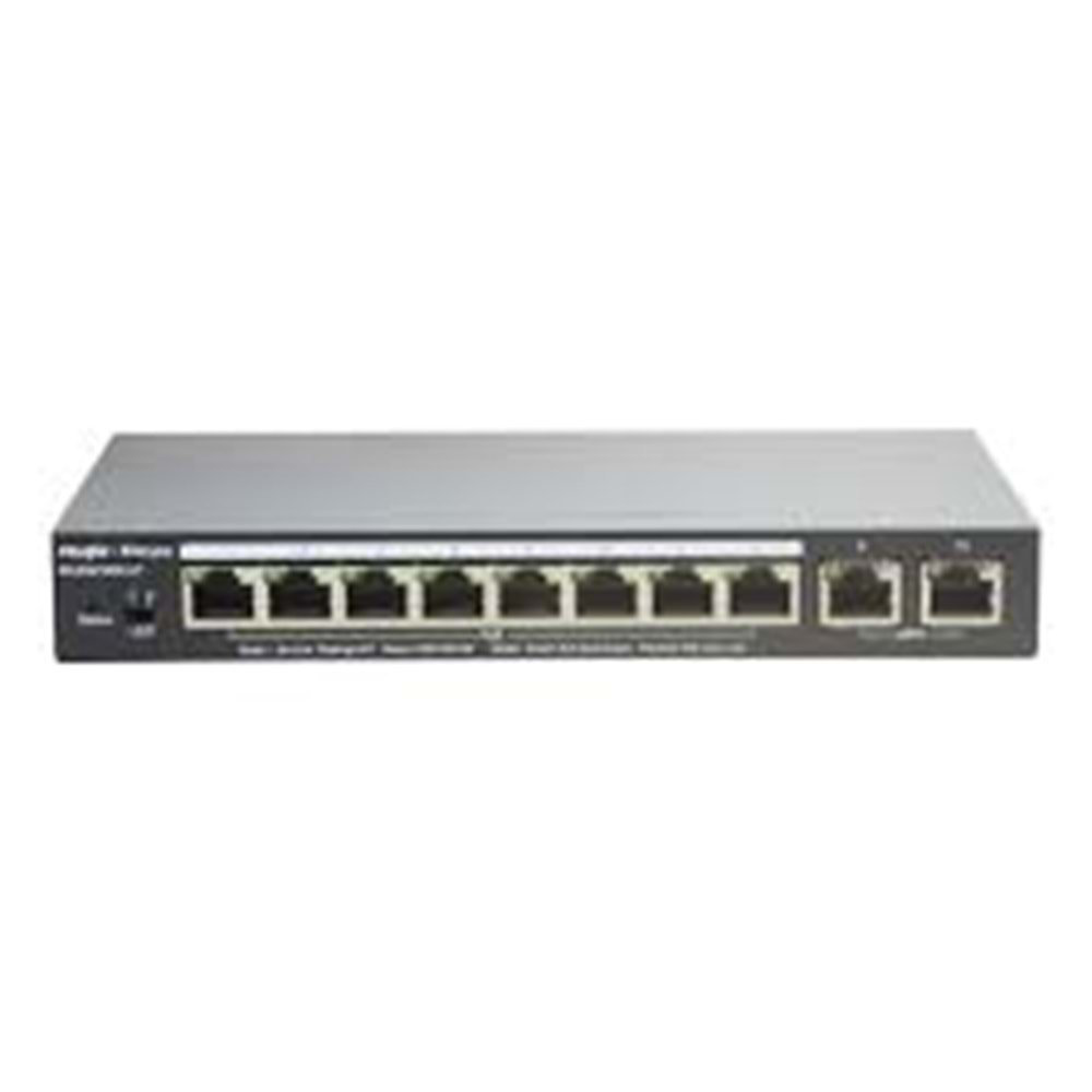 Ruijie Reyee RG-ES210GC-LP 10 Portlu 8Port Poe 10/100/1000 70W Yönetilebilir Gigabit Poe Switch