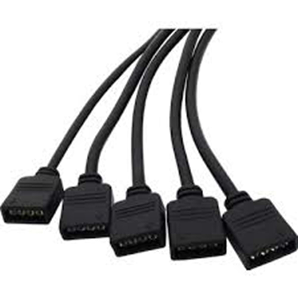 Alfais 4377 RGB Şerit 4 Pin LED Çoklayıcı Splitter Tek Kumanda 5 Çıkış