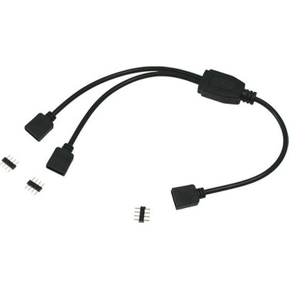 Alfais 4374 RGB Şerit 4 Pin LED Çoklayıcı Splitter Tek Kumanda 2 Çıkış
