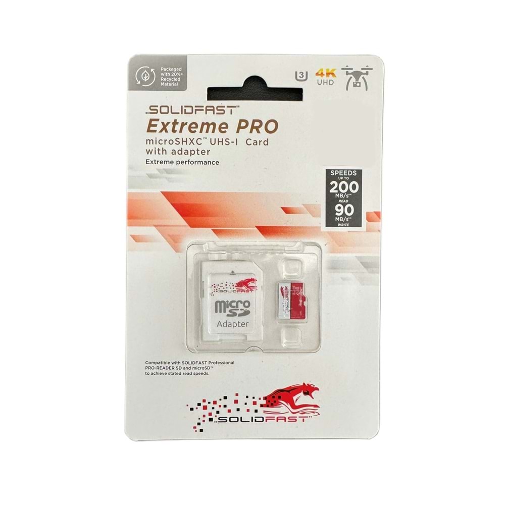 Solidfast Extreme PRO 16gb MicroSHXC UHS-I Sd Kart [SDSQXCD-GN6MA]
