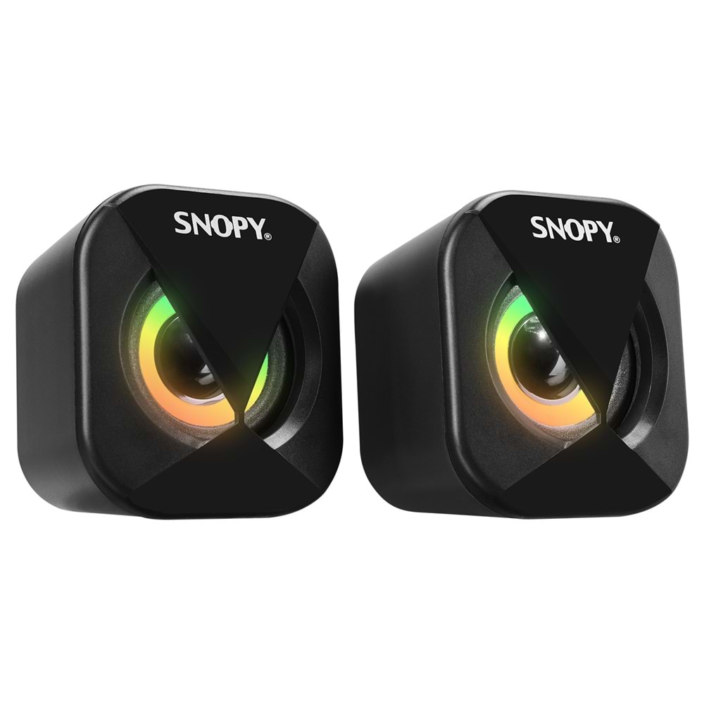 Snopy SN-83U 2,0 Mini Led Işıklı 2Wx2CH Siyah USB Gaming Speaker Hoparlör Snopy