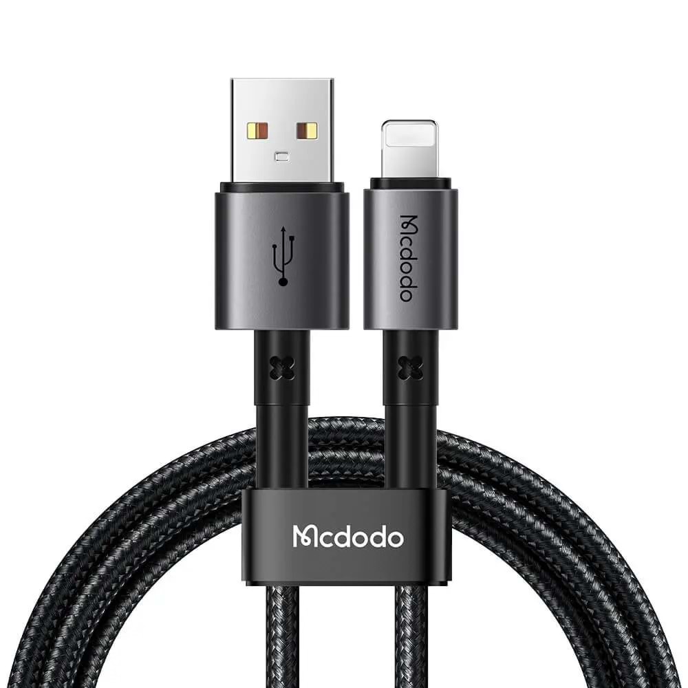 Mcdodo CA-3580 USB to Lightning 36W 3A 1,2M Siyah Şarj ve Veri Aktarım Kablosu