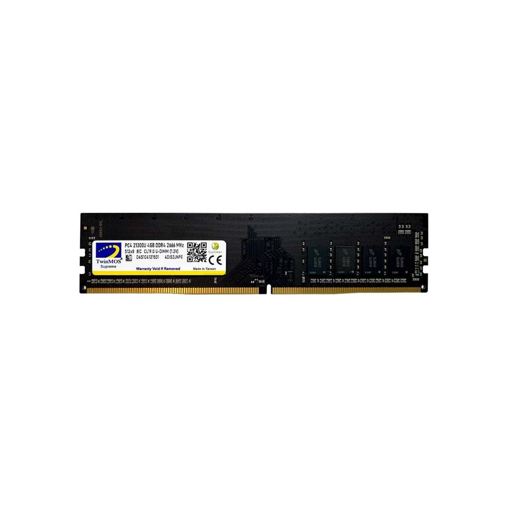 TWİNMOS 4GB 2666MHZ DDR4 CL19 MASAÜSTÜ BELLEK RAM (MDD44GB2666D)