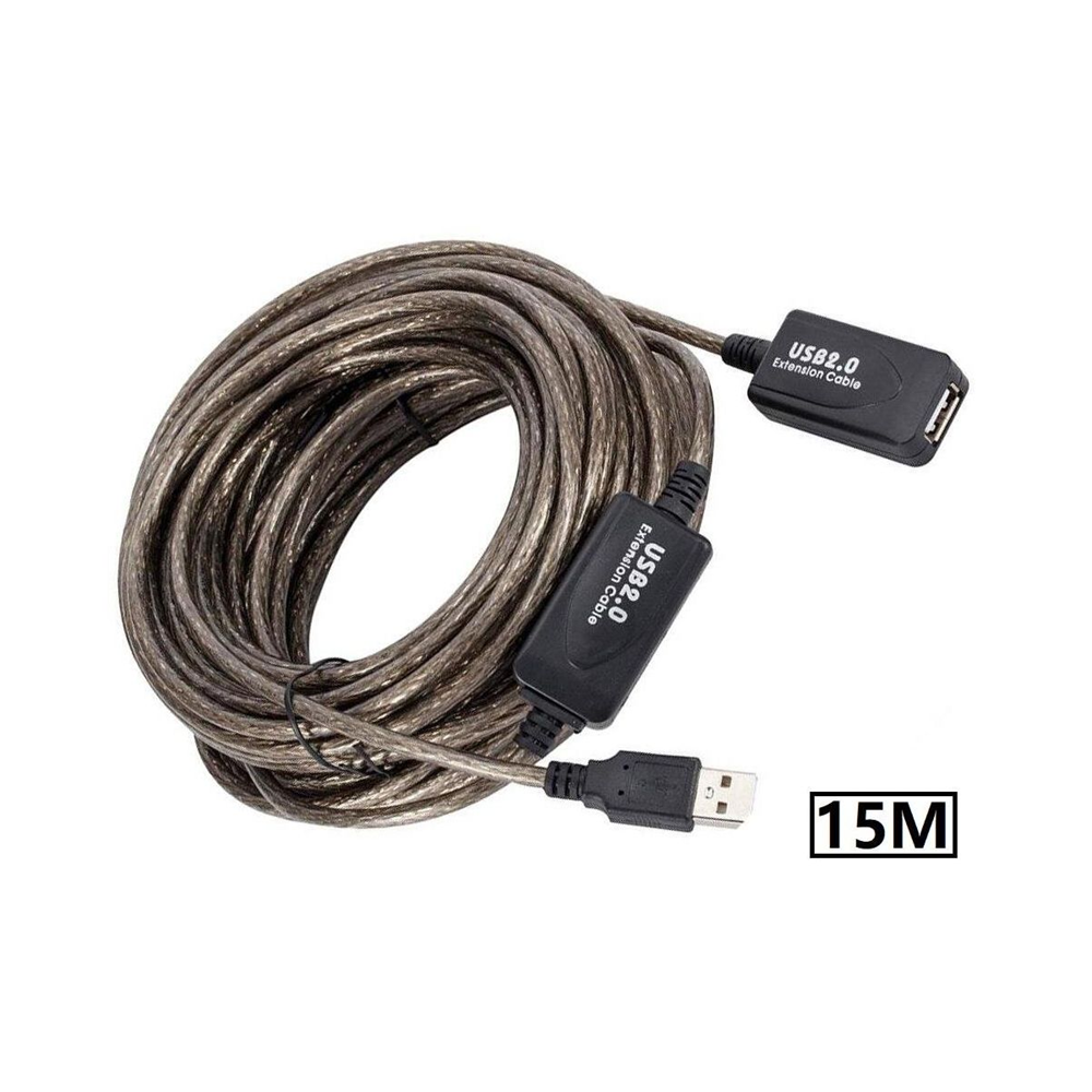 Alfais AL-5227 Aktif USB Dişi Erkek Uzatıcı Uzatma Ek Kablosu 15 Metre