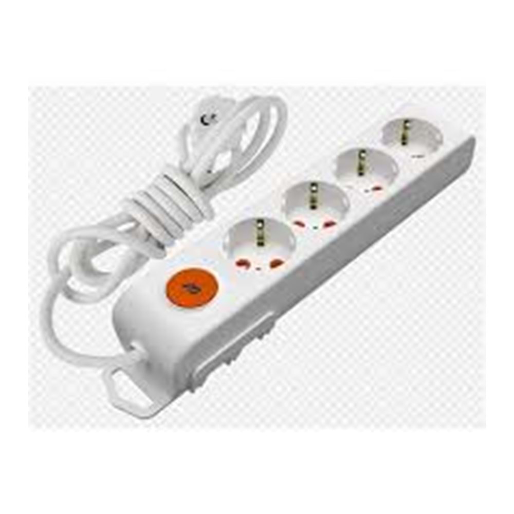 Mutlusan Rı-Tech 4lü 3mt AnahtarTopraklı Grup Priz (001 175 420002 03 00)