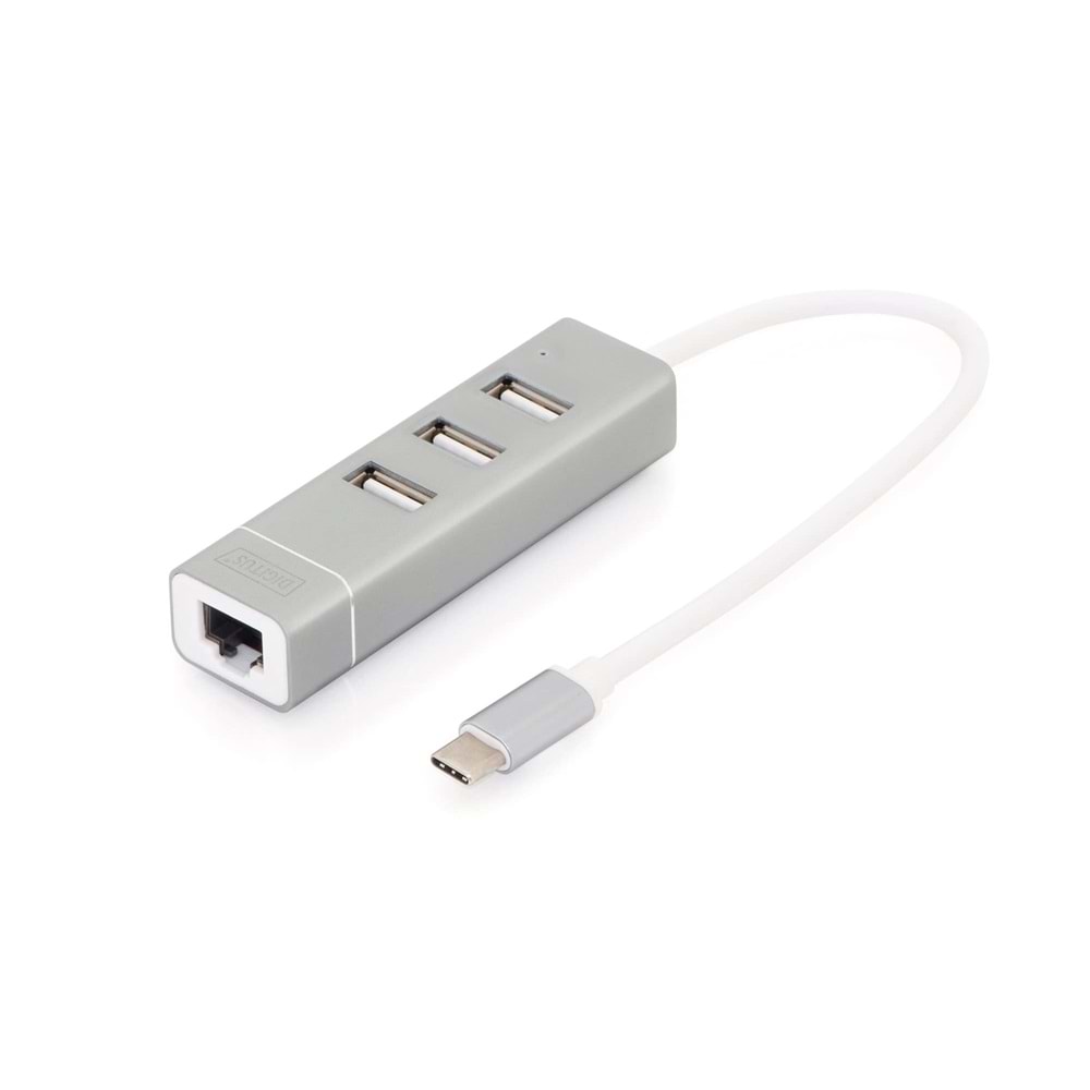 DIGITUS DA-70253 Ethernet Lan 3port Usb Type-C Çevirici Adaptör