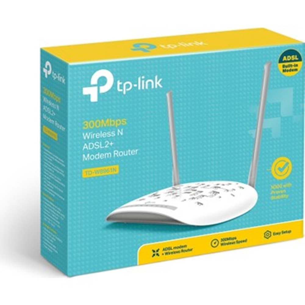 Tp-Link TD-W8961N ADSL 300Mbps 4Port Kablosuz Modem