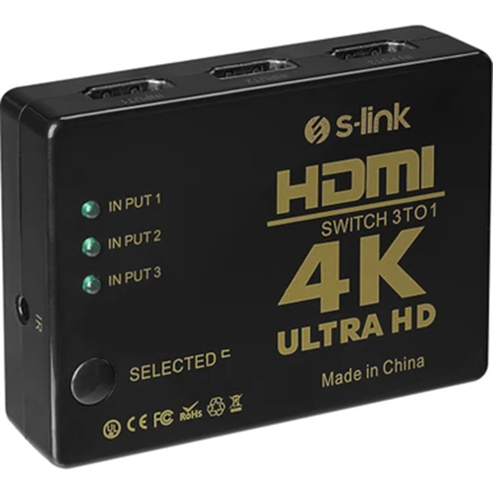 S-Link SL-HSW73 3PORT Kumandaklı 4K/2K HDMI Metal Switch