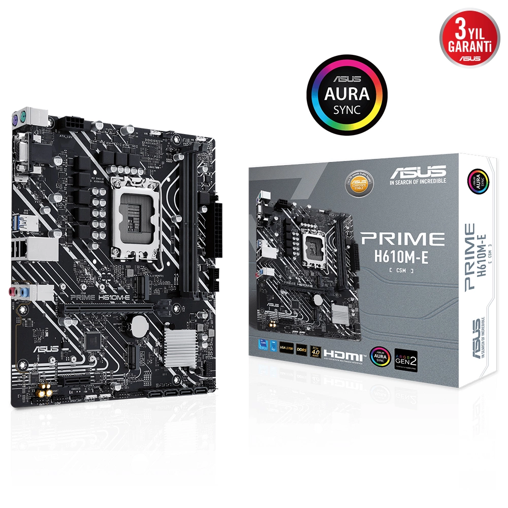 Asus Prime H610M-E D4-CSM DDR4 1700P USB3.2 3200MT/s mATX Anakart