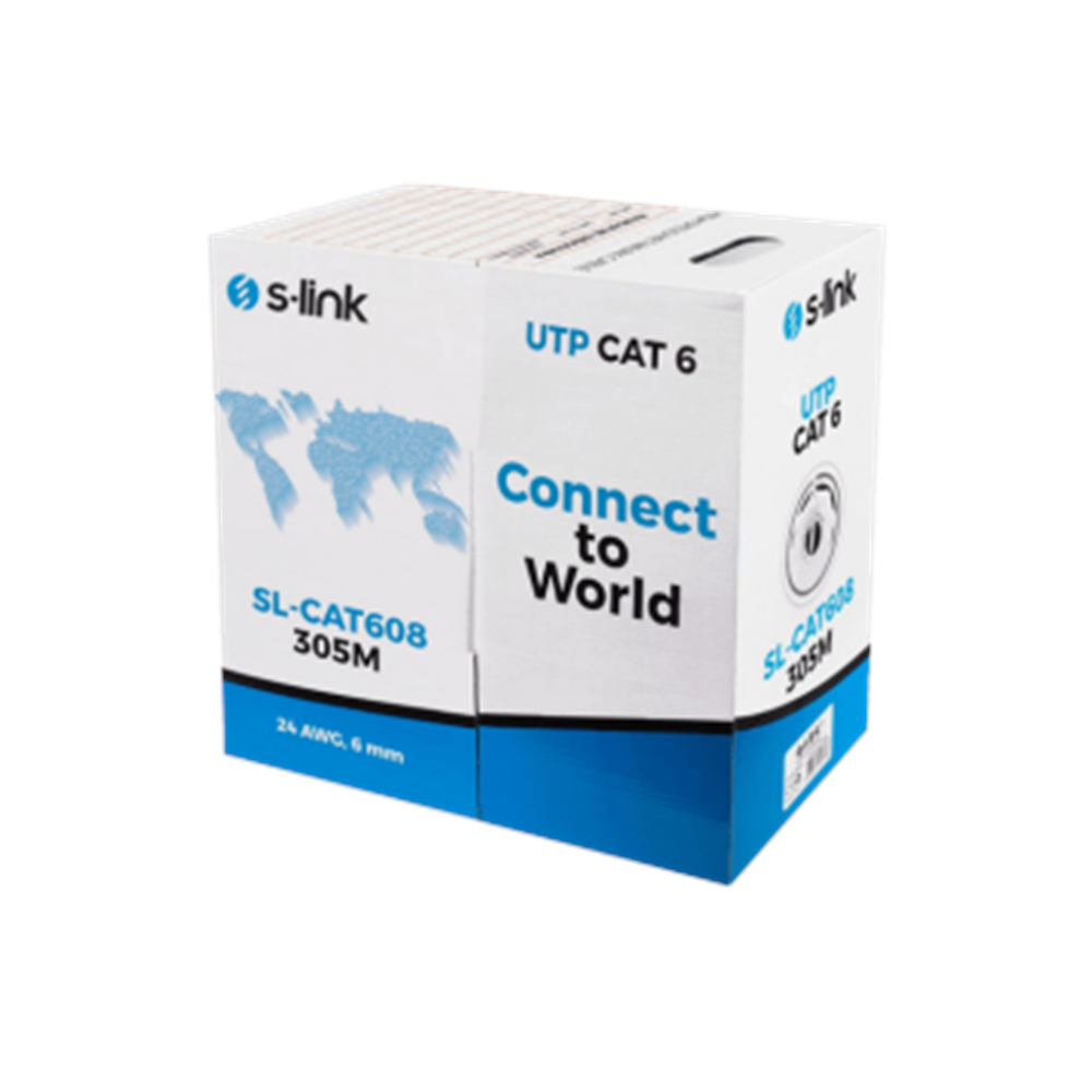 S-Link SL-CAT608 305M CAT6 24AWG Gri İnternet Kablosu