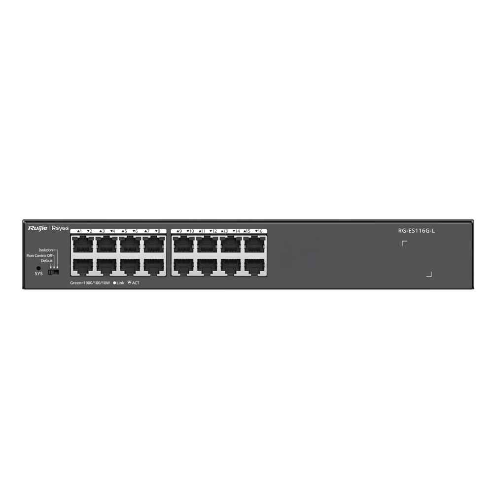 Ruijie Reyee RG-ES116G-L 16PORT 10/100/1000 Gigabit Çelik Kasa Switch
