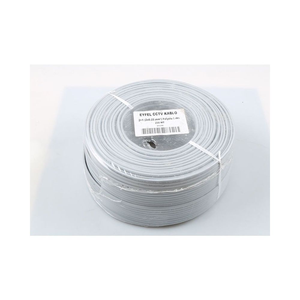 Eyfel EF-C250 2+1 2x0.22 (7x0.18 CCA) Folyolu 250M CCTV Kablo Eyfel