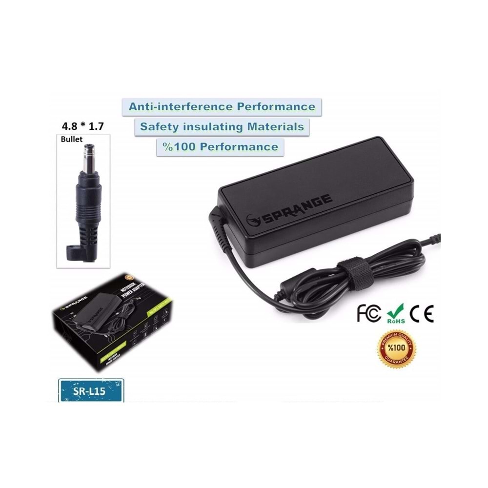 Sprange SR-L15 19V4.7A 4.8*1.7 Bullet 90W Hp Uyumlu Notebook Adaptörü