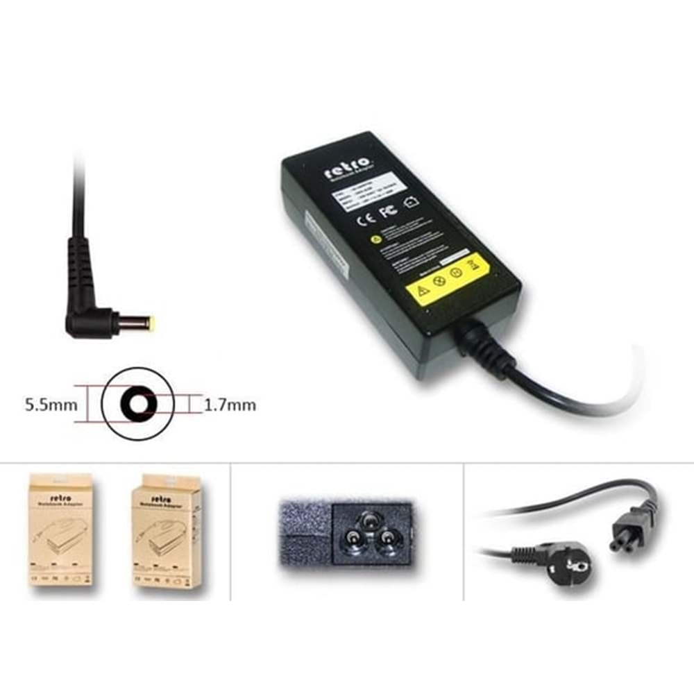 Retro RNA-TS08 Delta-Liteon Uyumlu 19V 9.5A 180W 5,5*2,5 Notebook Adaptörü