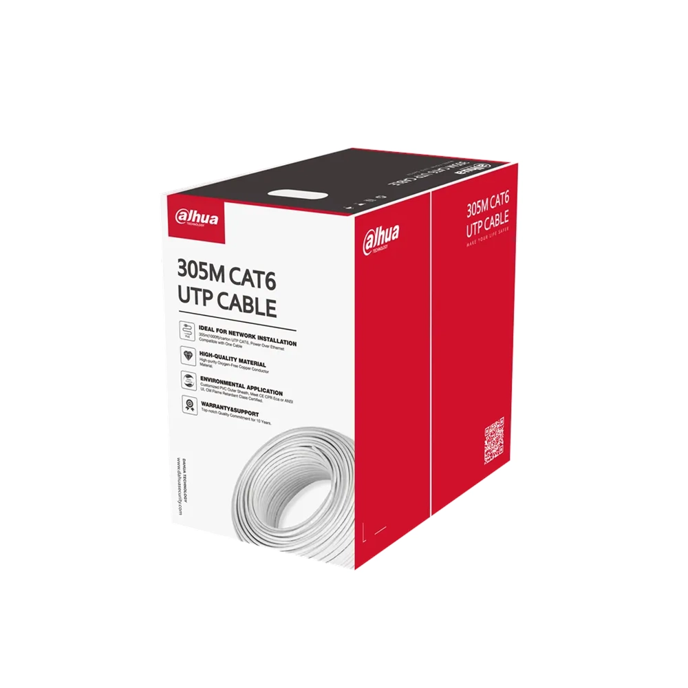 Dahua DH-PFM922I-6UN-C 305M CAT6 23AWG 0.57MM Gri Patch Kablo