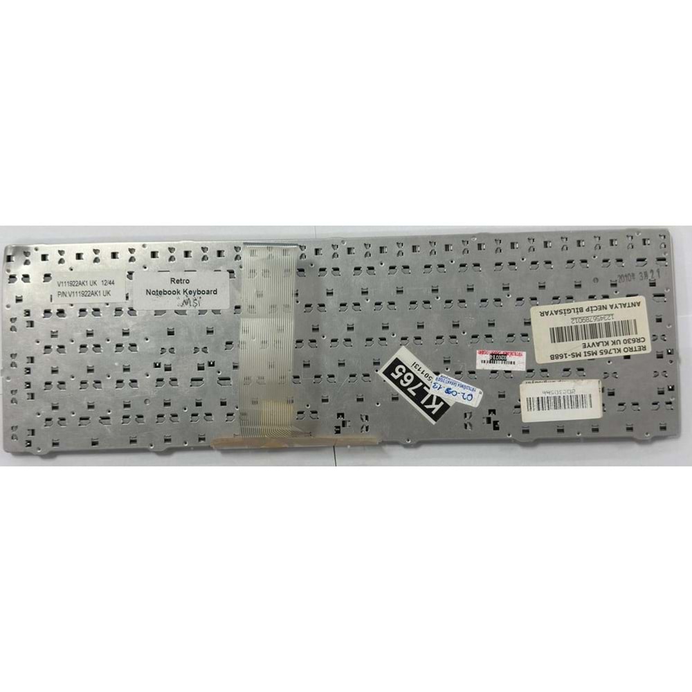 Retro NBKL765 Msi MS-168B CR630 Uyumlu Siyah Notebook Klavyesi