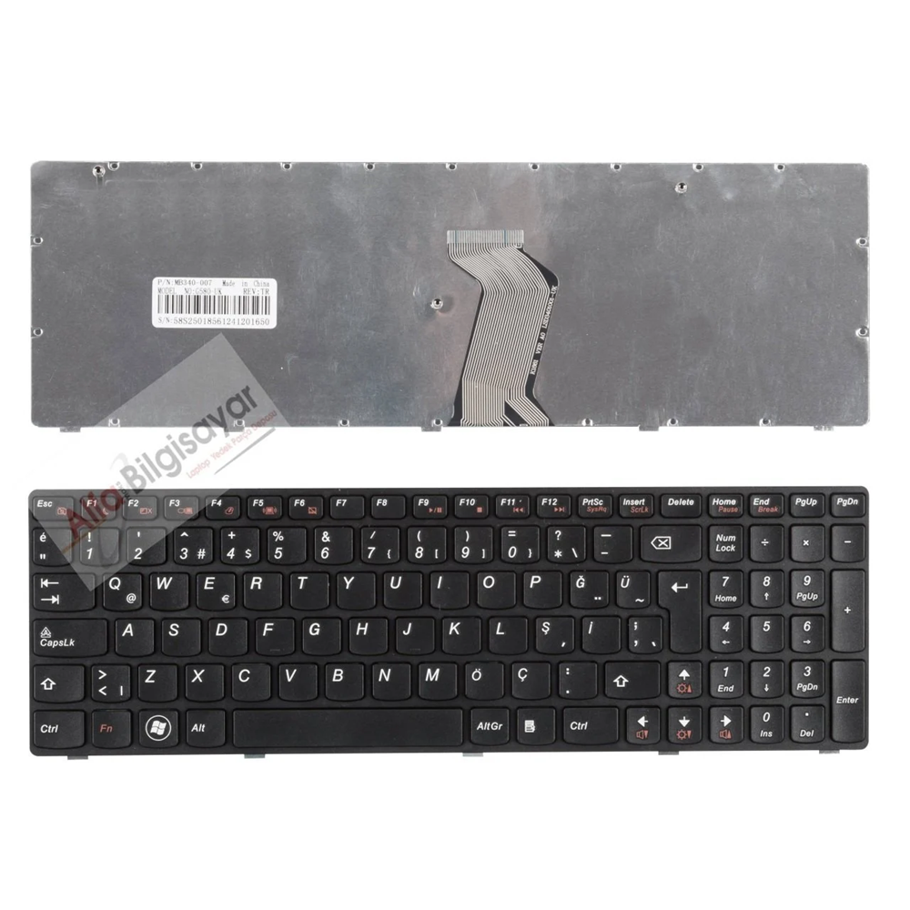 Retro NBKL606BTR Lenovo G570 Uyumlu Siyah Notebook Klavyesi