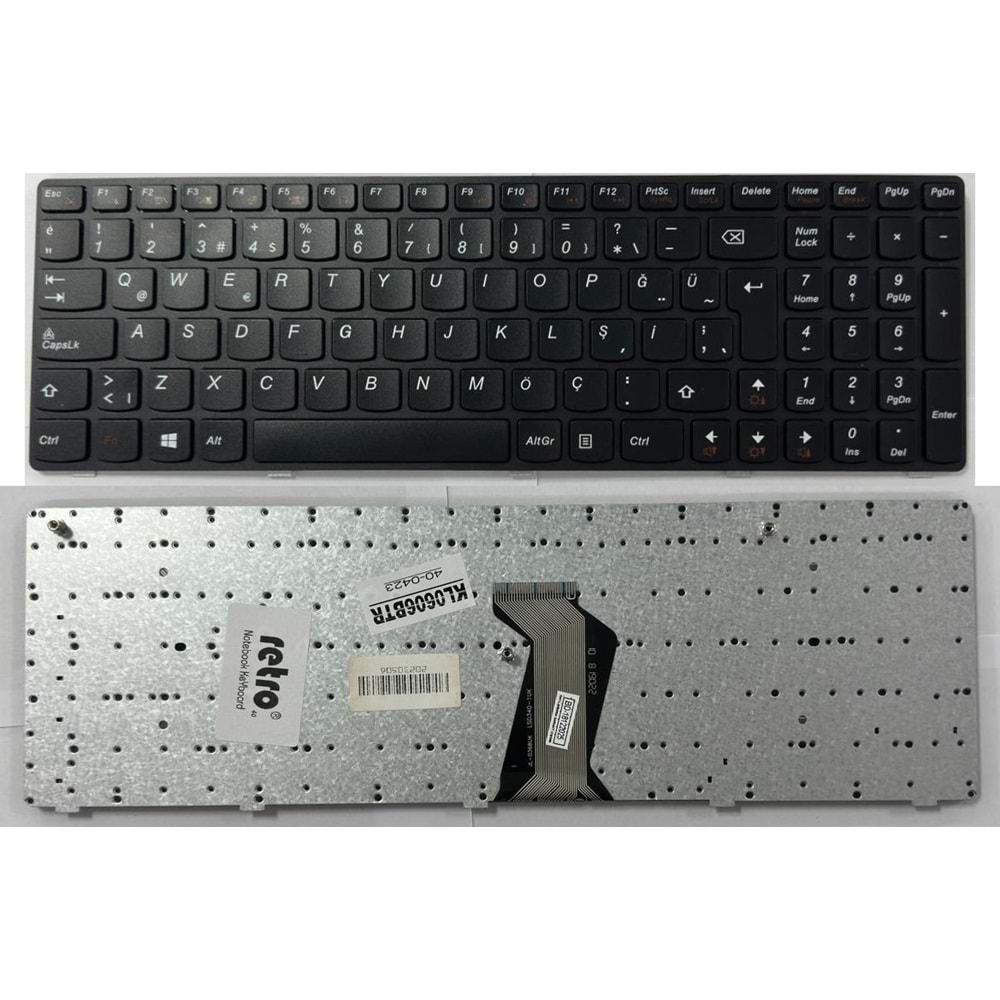 Retro NBKL606BTR Lenovo G570 Uyumlu Siyah Notebook Klavyesi