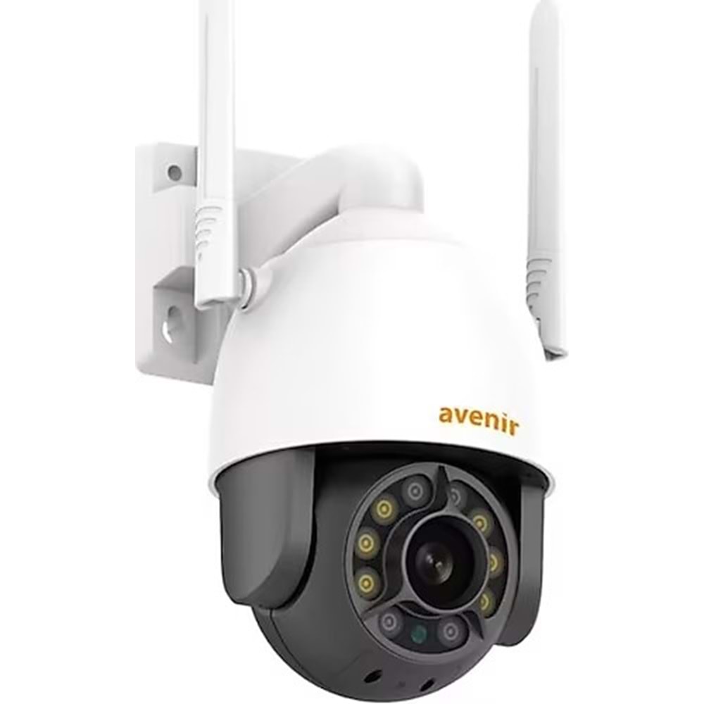 Avenir AV-S300 Wi-Fi 3MP 1080P 360 Derece Sese-Işığa Bullet Duyarlı Su Geçirmez Gece Görüşlü PTZ Kamera