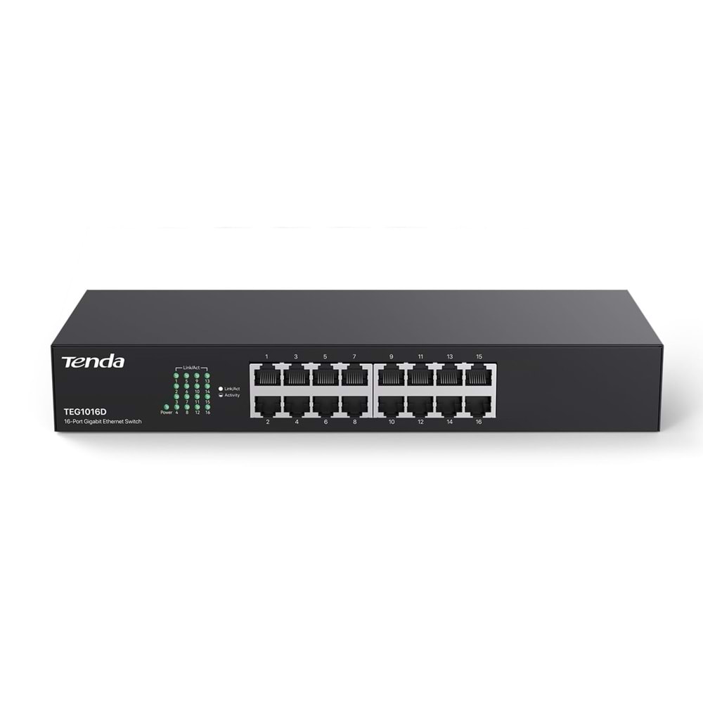 Tenda TEG1016D 16PORT 10/100/1000MBPS Switch Çelik Kasa Rackmount Switch
