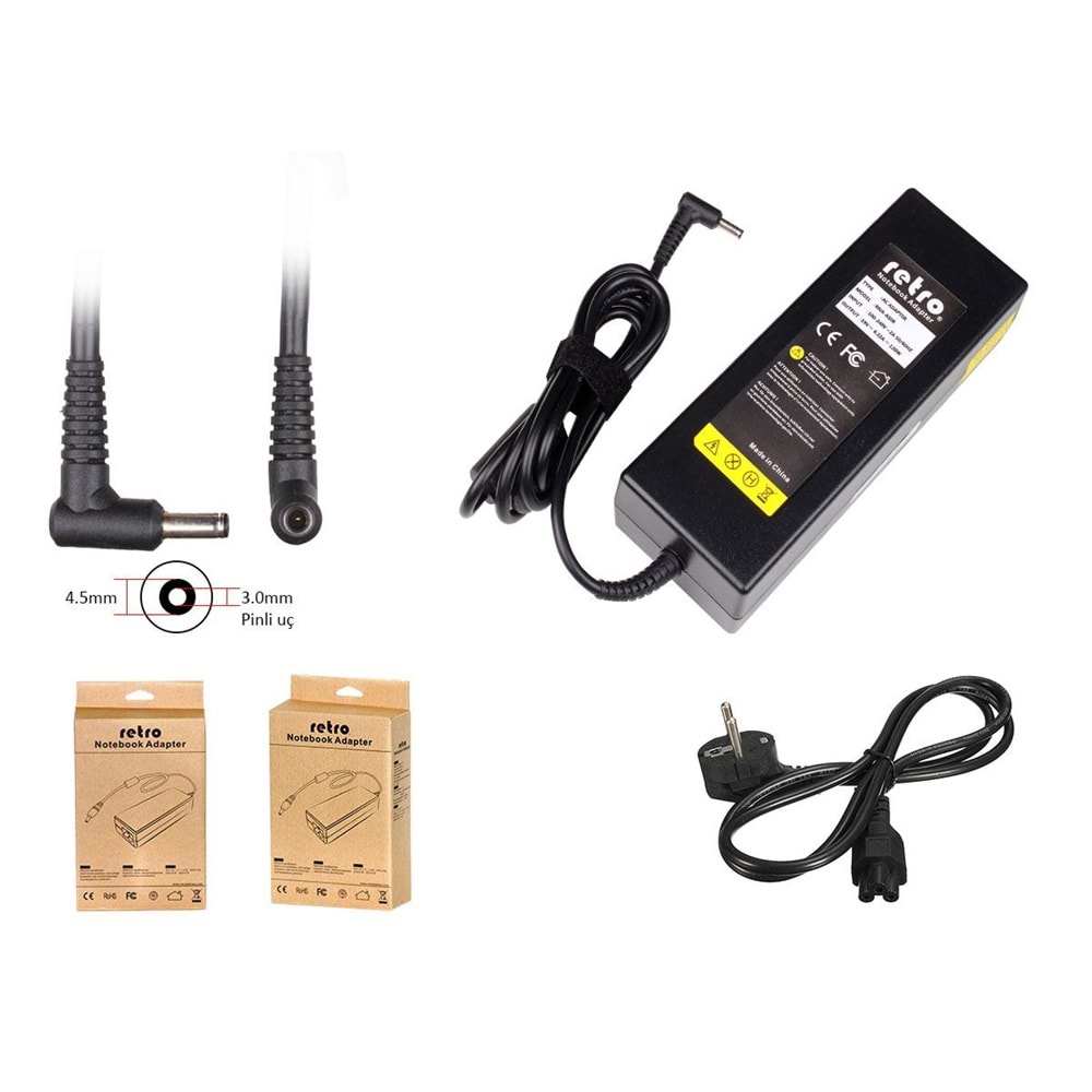 Retro RNA-AS08 19V 6.32A 4.5*3.0 120W Asus Uyumlu Siyah Notebook Adaptör