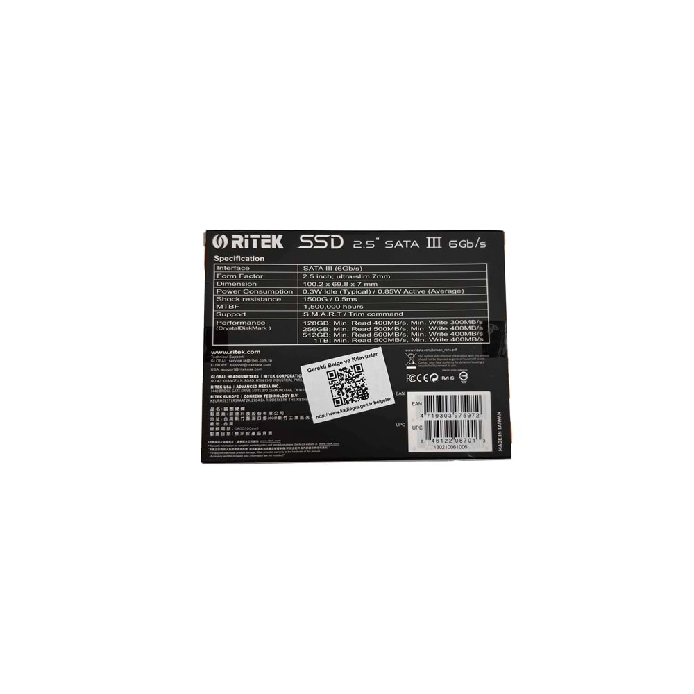 Ritek Panther SE 256GB 500/400MB/S SATA3 2.5