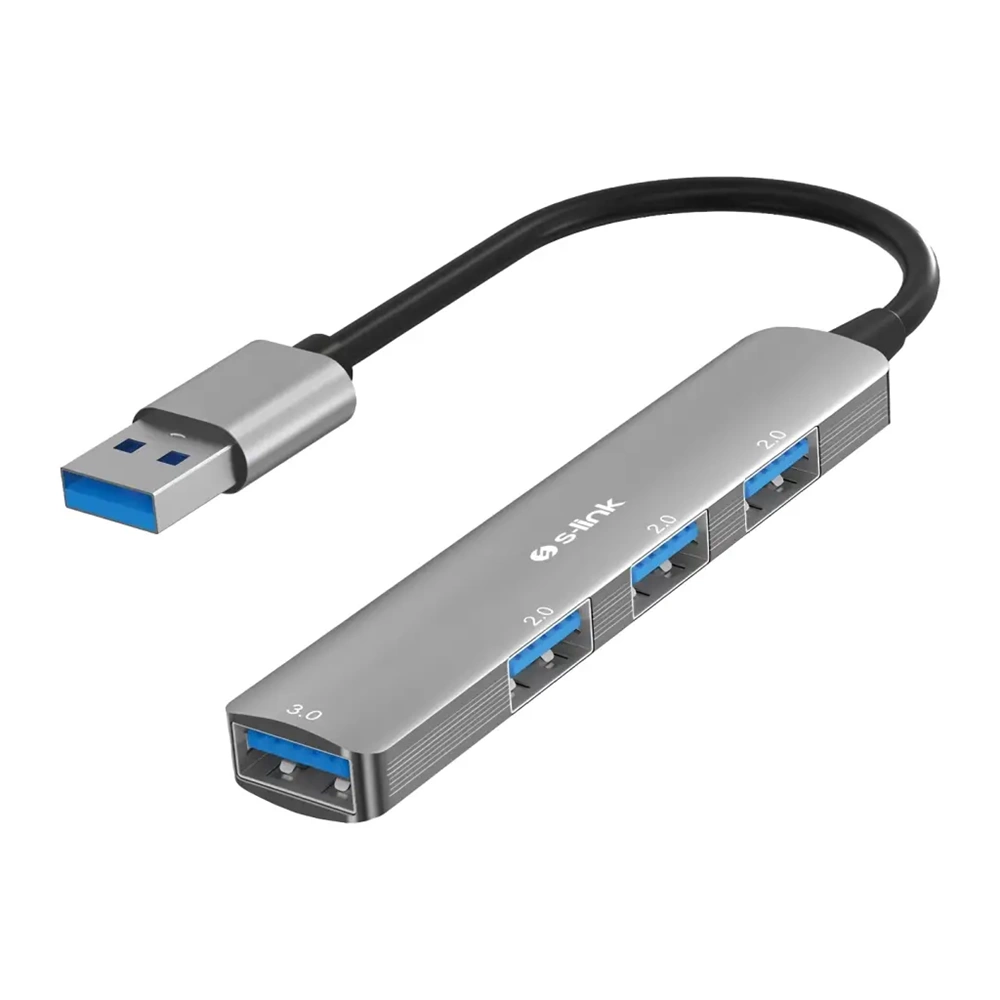 S-Link SW-U333 3*USB2.0 1*USB3.0 Metal USB Çoklayıcı Hub