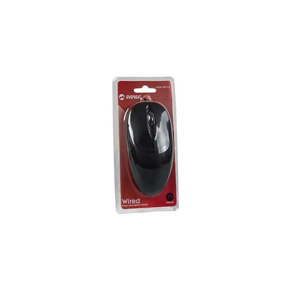 Everest SM-216 1200DPI Siyah Optik Kablolu USB Mouse