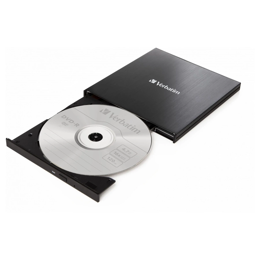 Verbatim 43886 Harici External Slimline CD/DVD USB2.0 Siyah Okuyucu Yazıcı