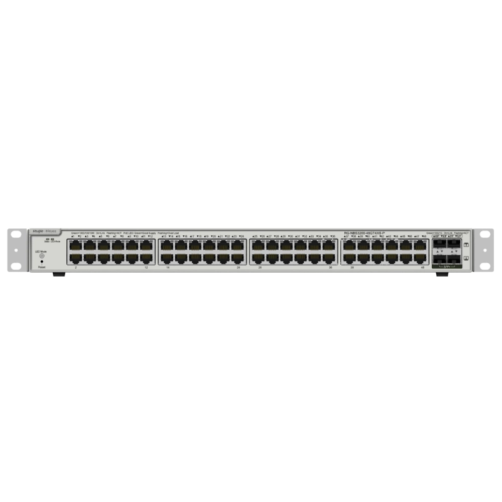 Ruijie Reyee RG-NBS3200-48GT4XS-P 48PORT 10/100/1000 4x10G SFP+ 370W PoE Yönetilebilir Rack Mount Switch