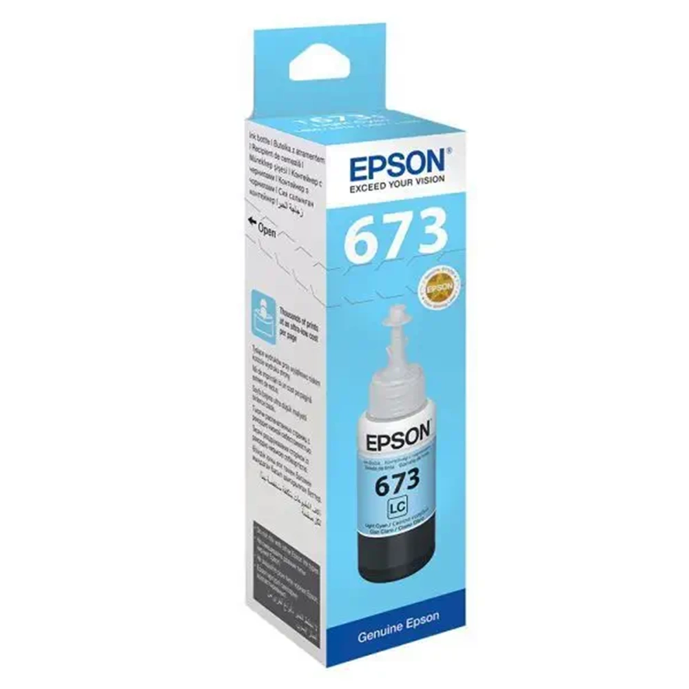 Epson T6735 Açık Mavi Şişe Orjinal Yazıcı Mürekkepi (Light Cyan T67354A)