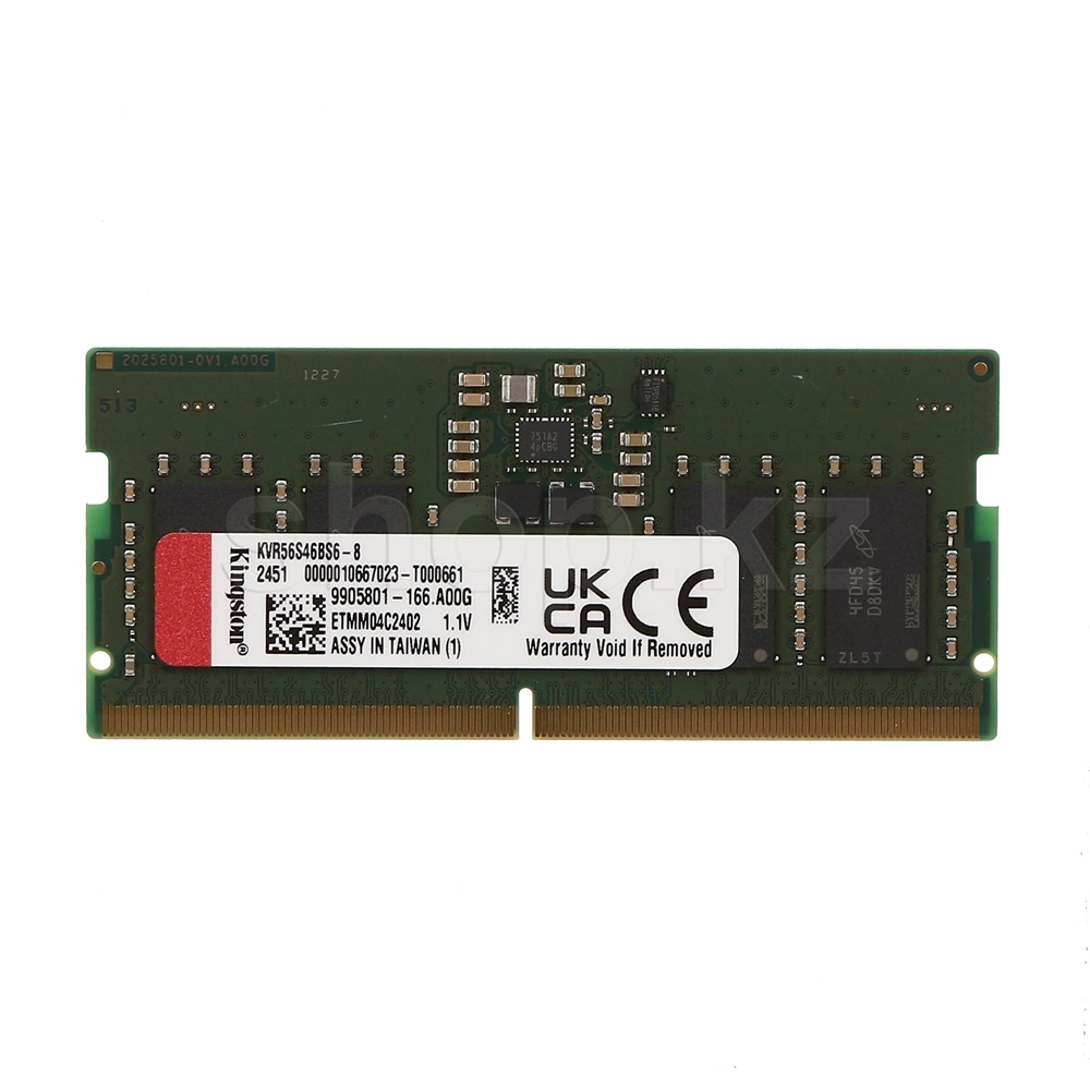 Kingston 8GB DDR5 5600MHZ CL46 SODIMM Notebook Bellek Ram (KVR56S46BS6-8)