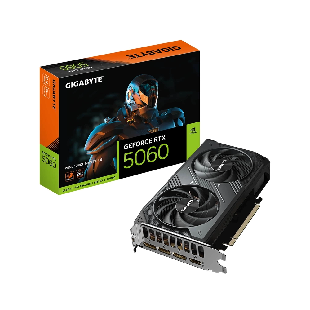 Gigabyte Windforce Max Geforce RTX5060 8GB GDDR7 128Bit DLSS4 Gaming Ekran Kartı (GV-N5060WF2MAX OC-8GD)