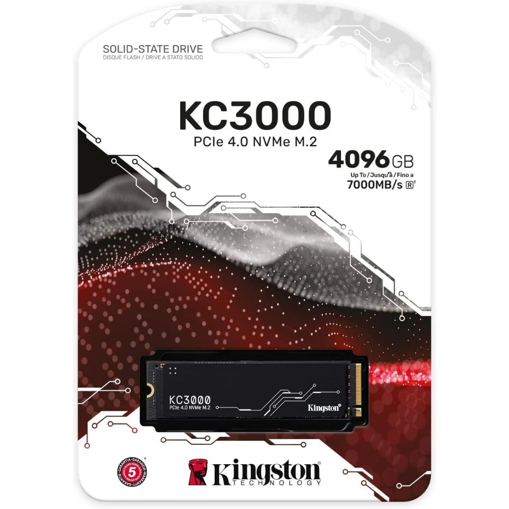 Kingston KC3000 4TB 7000/7000MB/S PCIE NVME M.2 SSD Disk (SKC3000D/4096G)