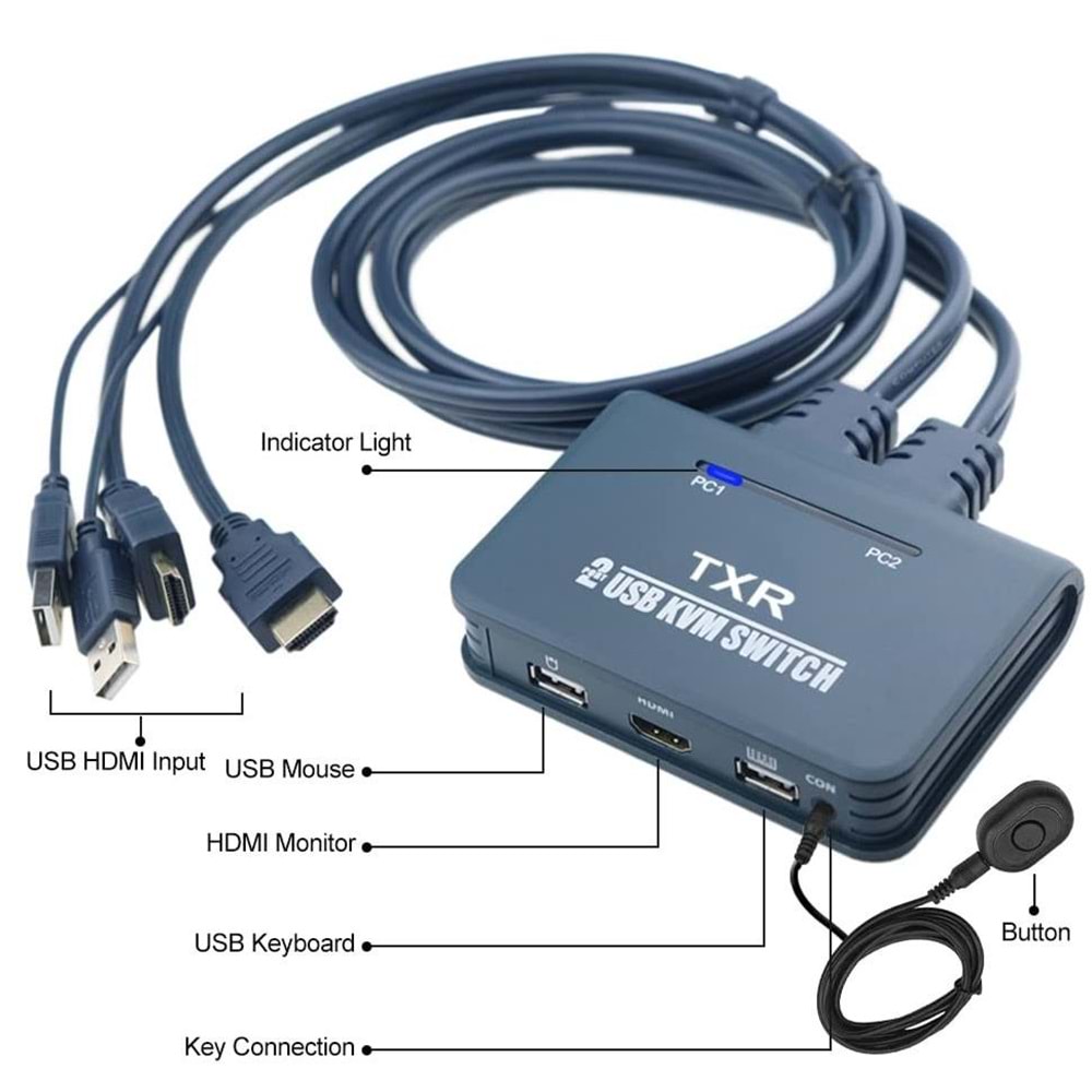Alfais AL-4732 2Port 2xUSB HDMI KVM Switch