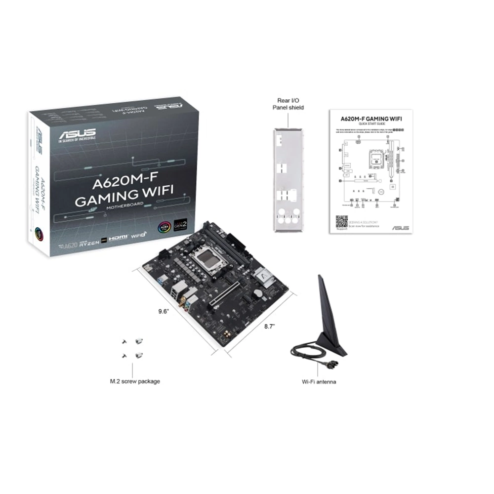 Asus A620M-F Gaming Wi-Fi AM5 DDR5 8000MHZ (OC) MATX Gaming Oyuncu Anakart
