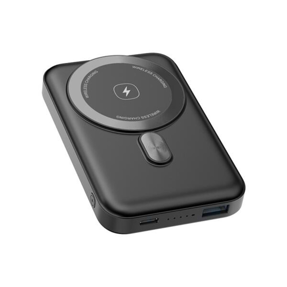 Snapron SNP-3004 10000MAH 15W 5V 3A Magsafe Kablosuz Hızlı Şarj Destekli Siyah Powerbank