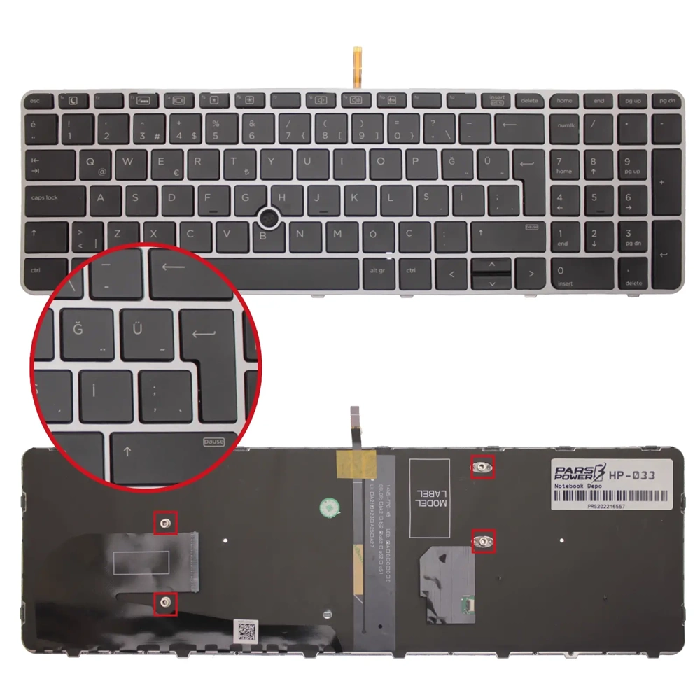 Retro NBKL0015 HP EliteBook 850 G3 Uyumlu Siyah Notebook Klavyesi