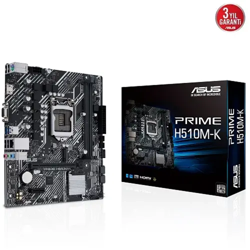 Asus Prime H510M-K LGA1200 DDR4 3200MHZ(OC) M.2 MATX Gaming Oyuncu Anakartı