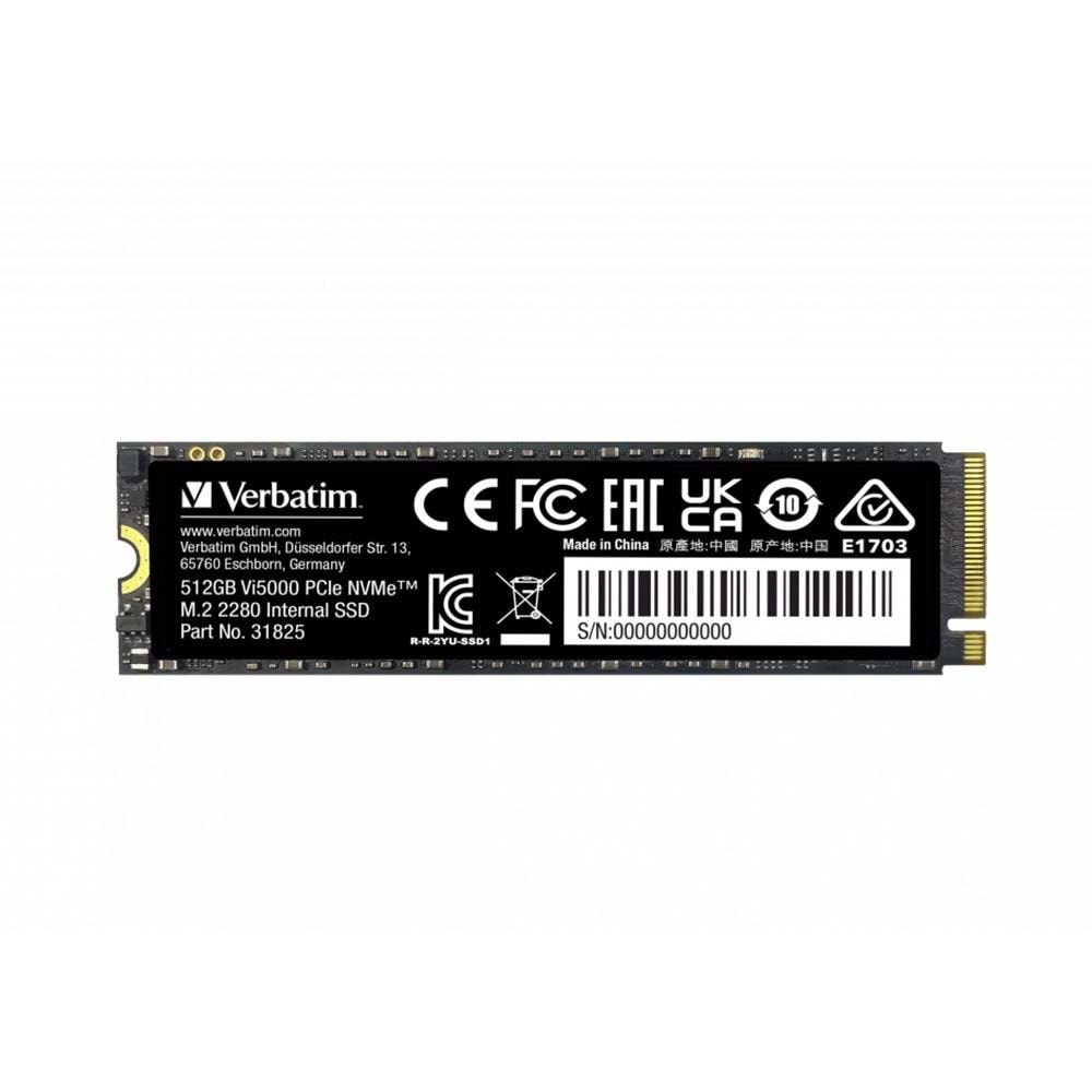 Verbatim 512GB 5000/2500MB/S M.2 NVME 2280 GEN4 SSD Harddisk (VI5000)