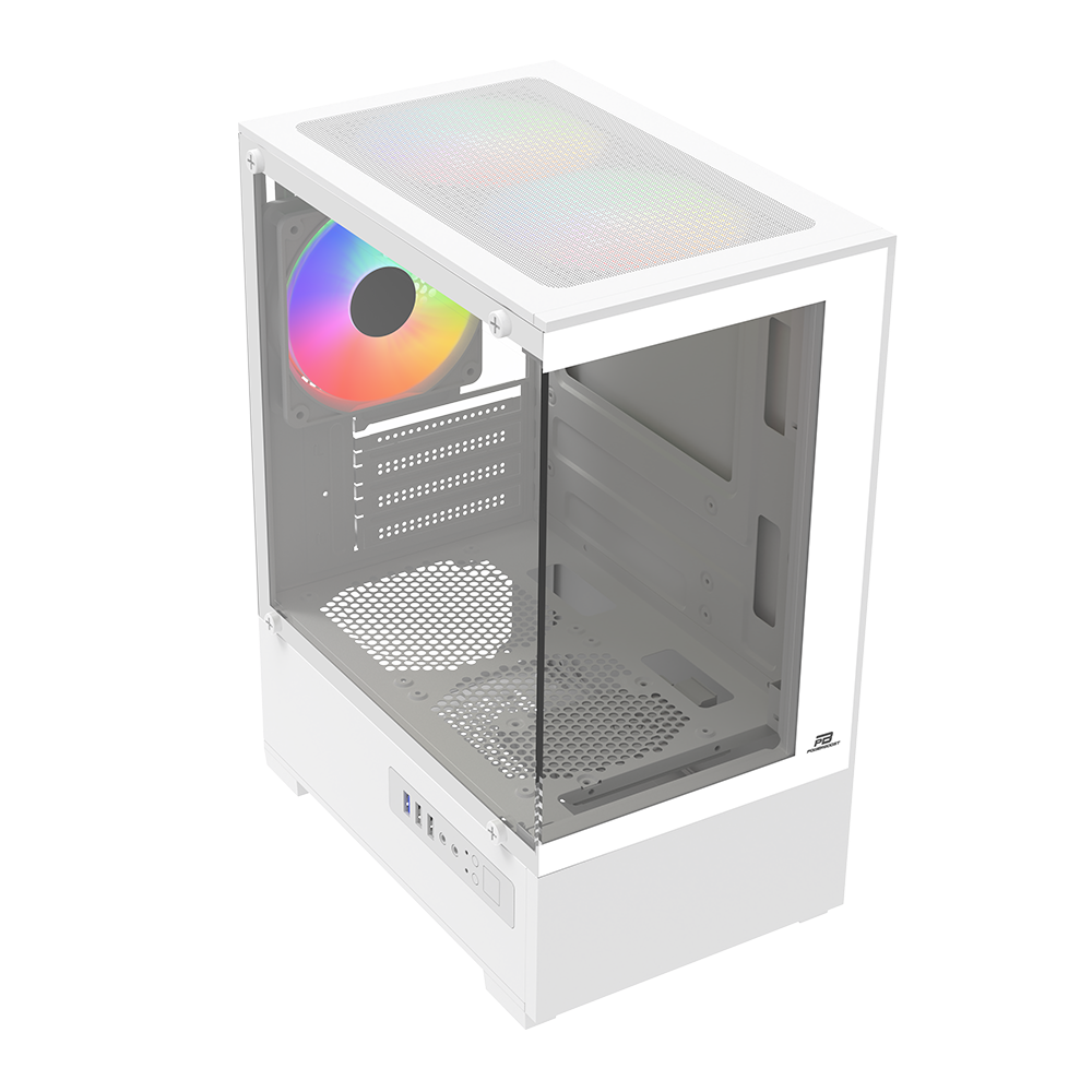Powerboost PB-M5001W 500W 3x12CM Rainbow USB3.0 MATX Beyaz Akvaryum Oyuncu Bilgisayar Kasası